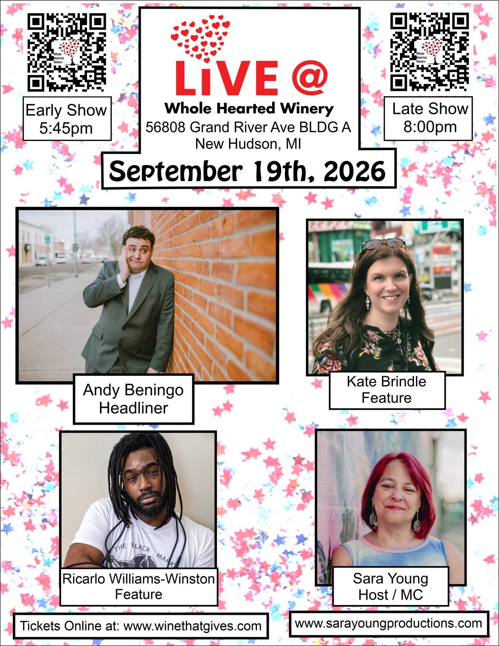 9-19-26 Stand Up Comedy at Whole Hearted Winery, Brewery & Distillery