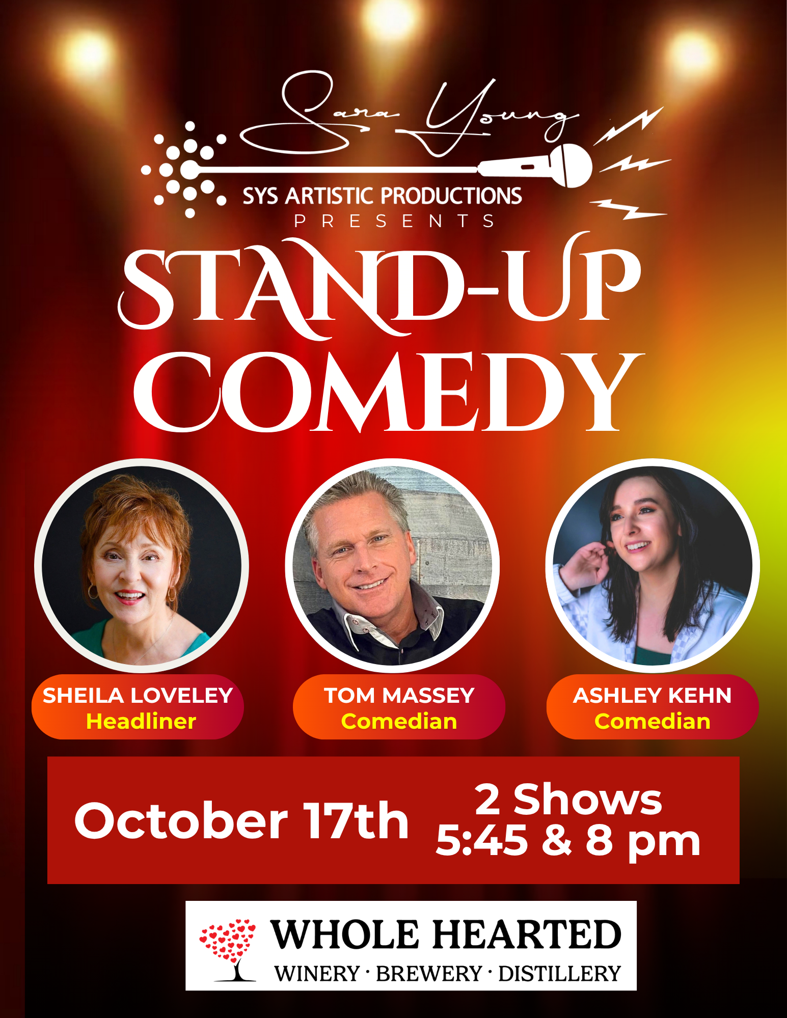 Whole Hearted Winery Live stand up comedy show