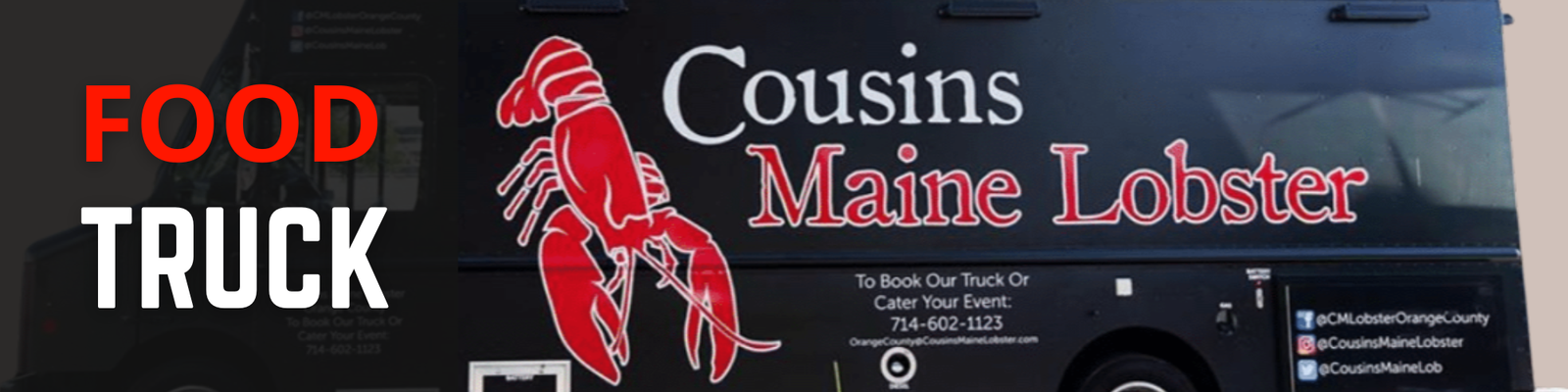 Cousins Maine Lobster Food Truck. As seen on shark tank. Serving at Whole Hearted Winery Brewery and Distillery. Order from the truck and eat inside.